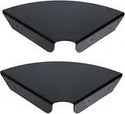 [Generic] Acrylic Wall Shelf 2 Pack Floating Corner Shelf Speaker Stand Black Wall Floating Shelf for Living Room