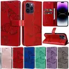Butterfly Wallet Flip Case Cover For iPhone 14 Plus 16 15 13 12 Pro Max 8 7