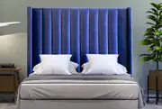 Modern Classic Jacob Double Velvet Bed Head Blue