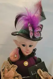 16” Halloween Elf Doll Mantel Shelf Decor Butterfly Rhinestones by Nicole Miller