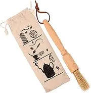 TEMPNAP Espresso Maker Brush Coffee Brush Cleaner Machine Nonslip Wooden Handle for Grounds Residue Removal