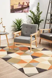 Monet Geometrical Rust Rug