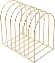 TEHAUX Small Iron Desk Magazine Organizer Stylish Bookshelf Holder for Office Dorm and Bedside Minimalist Home Storage Rack for Magazines Files and Books