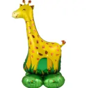 Standing Base Giraffe Balloon Foil Mylar Safari Celebration Balloon