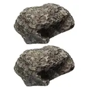 2Pcs Hidden Key Box Outdoor Stone Shape Key Hider Security Key Storage Box