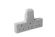 T Shaped 3 Way Plug In Adaptor