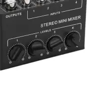 Stereo Mixer Passive 4 Channel Audio Line Mini Portable For Computer Tab MNS