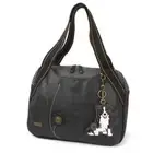 New Chala Bowling Zip Tote Large Bag BLACK Coin Purse Border Collie gift Vegan