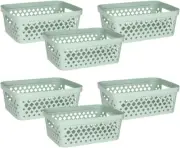Glad Plastic Storage Basket Set, Value Pack of 6 | Open Storage Bins for Shelves
