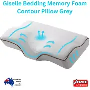 Giselle Bedding Memory Foam Contour Pillow Grey Comfort Rest Sleep Body Posture