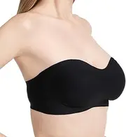 [Aoyinfe] Strapless Bra, Push Up Padded Bandeau Bra Without Straps Bandeau Top Women's Bralette with Non-Slip Silicone Soft Seamless Strapless Bra Without Underwire