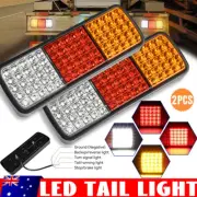 2x 75 LED Tail Lights Stop Indicator Reverse Lamp 12V Trailer Truck Ute Light
