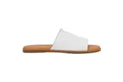 Hush Puppies Womens Paradise Slip On Leather Slides White Sandals