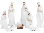 Nativity Sets For Christmas Indoor, Hand-Painted Nativity Scene Indoor 7.5 Set