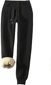 [Yeokou] Women's Warm Sherpa Lined Athletic Sweatpants Jogger Fleece Pants