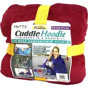 Hotto Cuddle Hoodie Blanket Reversible Unisex Plush Soft Sherpa w/Pocket BURG