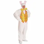 Easter Bunny Rabbit Hare Animal Deluxe Mascot Plush Adult Mens Costume STD