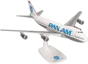 herpa 614153 Snap-Fit Pan Am Boeing 747-100 1:250 Scale Miniature Collectible Model with Base Plastic Miniature Model Multicoloured
