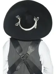 Black Mexican West Authentic Bandit Hat Mariachi Sombrero Spanish Western Cowboy