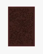 120' x 185' | Machine Washable Runner Rug | Kid & Pet Friendly | Indoor Rug | Shiloh Check Burgundy Tufted Rug | Ruggable