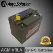 12V 34Ah AGM VRLA Deep Cycle Battery Caravan, Golfcart, wheelchair, Boat Scooter