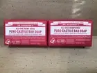 2 Dr. Bronner’s Hemp Rose Pure-Castile 5oz Bar Soap Organic Oils Certified