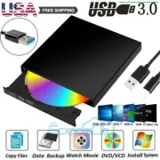 Portable Slim External USB3.0 DVD CD Drive Burner Reader Player For Laptop PC