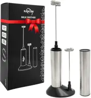 Electric Milk Frother USB Rechargeable Portable Handheld 2 Speed Whisk Stirrer O