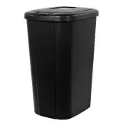 Trash Can Waste Basket13.3-Gallon Touch Lid Black with Decorative Texture