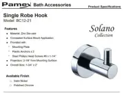 24 Pamex Single Robe Towel Hooks BC12-21 Polished Chrome