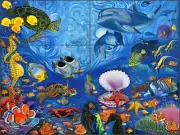 Glass Tile Backsplash Fernando Agudelo Undersea Art Mural FAA021
