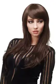 Ladies' Wig Braun Prominent Wide Fringe Very Long Smooth 3413-6