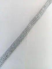 Silver Metallic Braided Cord Trim - 1/4" x 3 yard - Metallic & Polyester