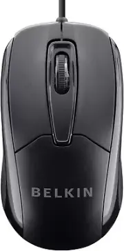 Belkin F5M010QBLK Wired USB 3 Button w/ 5ft cord Optical Mouse - BLACK