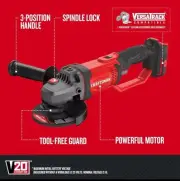 Angle Grinder 4-1/2-Inch Tool Only 8,500 RPM Dissipates Heat 3-Position Handle