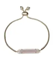 Kendra Scott Stan Adjustable Bracelet Gold with Rose Quartz Stone