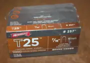 ARROW STAPLES WIRE TACKERS T25 7/16" METAL SILVER - 5 BOXES OF 1000 - 257
