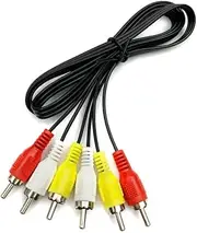2Pcs 5ft Audio Video Cable, 3RCA to 3RCA Audio Video Composite AV Cable Compatible with VCR, Satellite and Home Theater receivers, Set-top Boxes, Speakers, amplifiers, DVD TVs (1.5m)