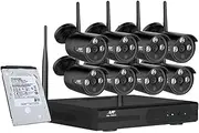 UL TECH Set of 8 Security Camera, 8 Channel Wireless Spy Surveillance Pet Cameras Hidden CCTV Monitor WiFi Home Safe Outdoor Indoor System, 3mp Full HD NVR P2P with Built in Ir-Cut Black
