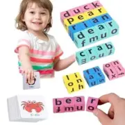 Alphabet Spelling Game Kids Letter Learning Toys Wooden Blocks Spelling Game