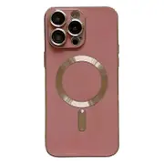 For iPhone 12 Pro Magsafe Plating TPU Phone Case with Lens Film - White