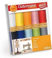 Gutermann 734521-2 Thread Set Natural Cotton 50 100m x 10 reels, Multi-Colour