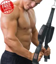 Triceps Rope Gym Cable Machine Attachments with Carabiner Anti-Slip Long Strap 2