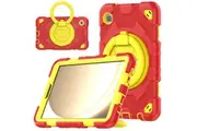 Samsung Galaxy Tab A9 8.7 inch 2023 Rotatable Handle Bracket & Shoulder Strap Shockproof Kids Super-Hero Case-Red&Yellow