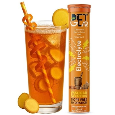 DIET GEAR Energy Drink Zero Sugar, Zero Caffeine Electrolytes (Ginger Masala)