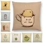 Newest Cute Cartoon Animals Cushion Cover Funny Words Letters Cute Nickname