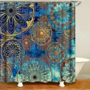 Mandala Waterproof Shower Curtain Boho Pattern Floral 3D Print Fabric Geometric