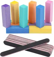 24 Count 100/180 Grit Nail Files and Nail Buffers Set, Double Sided Emery Boards