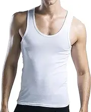 [VgueElegc] Men's Fitting Scoop Neck Tank Top Male Cotton Scoop Neck Sleeveless Shirts Tank Top Undershirts A-Shirt for Men