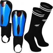 TOYANDONA 1set Youth Shin Guards with Soccer Socks Ergonomic Football Pads for Boys Lightweight Comfortable Calf for Practice and Games